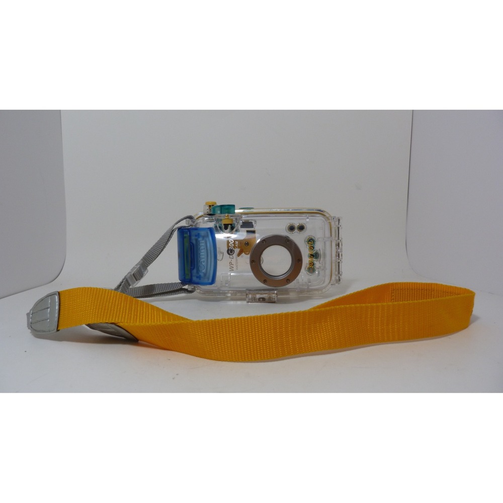 Canon WP-DC300 Waterproof Camera Case Clear for PowerShot 30m/100ft Yellow Strap